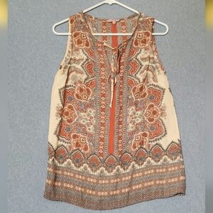 Rose & Rhyme sleeveless paisley print blouse. Size small